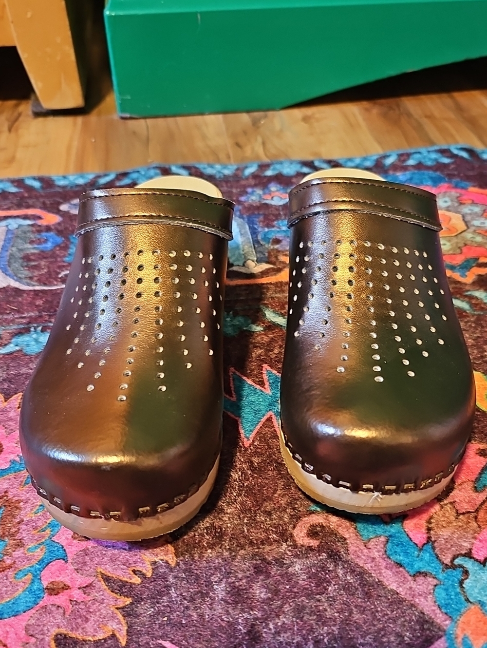 Sven Bronze Leather Clogs Size 38